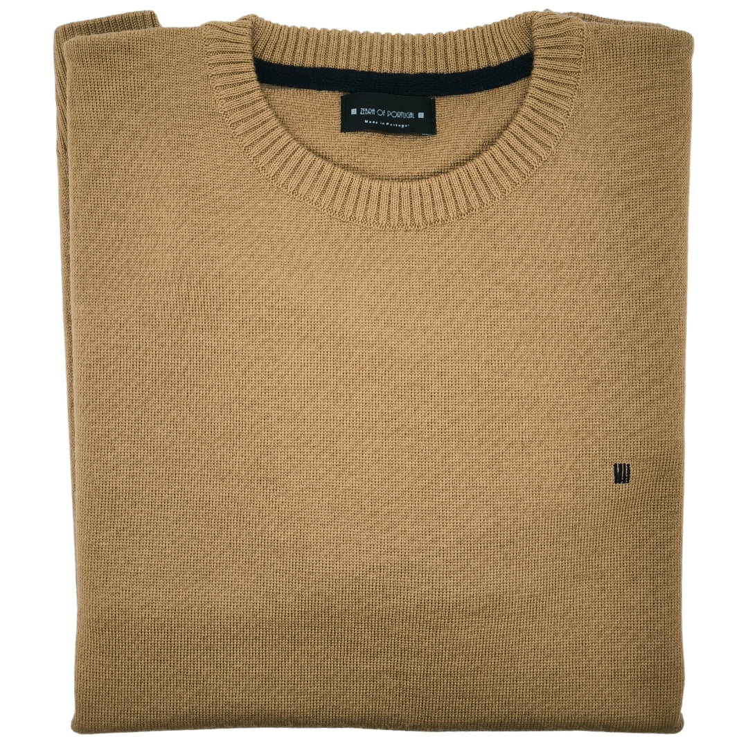 Malha Gola Redonda Merino Camel